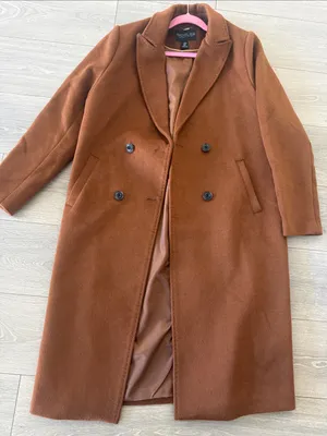 Rachel Zoe Double-Breasted Rust Brown Wool Pea Coat thumbnail 3