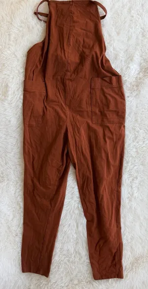 STORQ Women's Maternity Cotton Spandex Overalls in Burnt Orange thumbnail 1