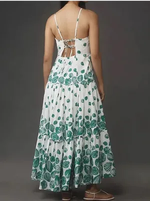 Anthropologie x Maeve Seashell Drop Waist Tiered Dress size XXS thumbnail 2