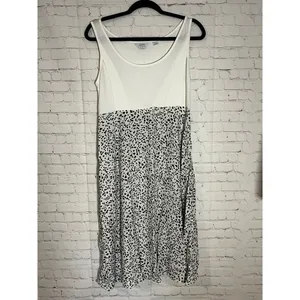 Seraphine Maternity Nursing Dress Skirt White Black Animal Print Midi Size 6‎ thumbnail 3
