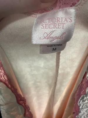 VTG Victoria’s Secret Angels Y2K Pink Crushed Velvet Lace Trim Wide Leg Pants Size Medium. thumbnail 2