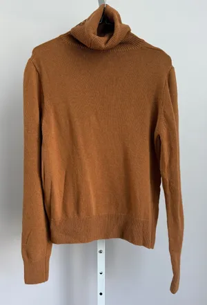 The Frankie Shop Wool Cashmere Academia Office Siren Minimalist Turtleneck L Brn thumbnail 1