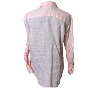 Ralph Lauren Relaxed Fit Linen Roll Tab Sleeve Top Womens S Minimalist‎ Pastel thumbnail 2