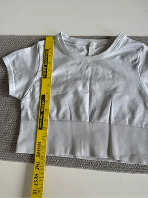 Offline by Aerie Pale Blue Short Sleeve Ribbed-Hem Cropped Workout Top Sz Medium thumbnail 5