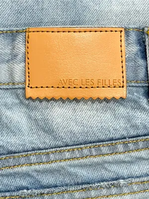 Avec Les Filles Light Wash High Waist Straight Leg Button Fly Jeans Size 27 thumbnail 5