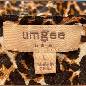Umgee Leopard Print Button Down Shirt Dress‎ Brown Black Women’s Size Large thumbnail 5