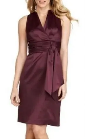 JS Boutique Purple Satin Sleeveless Fully Lined Knee Length Cocktail Dress Sz 6 thumbnail 1