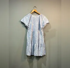 SALE! Light Blue Universal Thread Floral Mini Skater Dress Size S EUC thumbnail 4