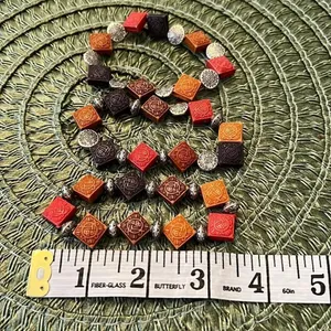 NWT Angelas Designs 3 stackable handmade bracelets orange brown and silver Orange thumbnail 3