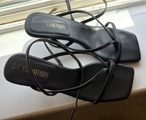 Dream Paris Black strap kitten heels thumbnail 1