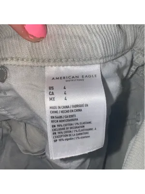 American Eagle Outfitters Women's Light Gray/tan Jean cutoff Shorts thumbnail 4