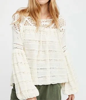 Free People Someday Crochet Sweater Size M thumbnail 1