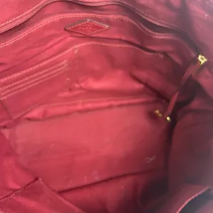 Fossil Rachel Tote Bag Burgundy Pebbled Leather Zip Top Shoulder Bag Gold Key thumbnail 5
