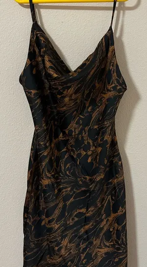 Urban Outfitters Black and Brown Swirl Design Fashionable Dress thumbnail 1
