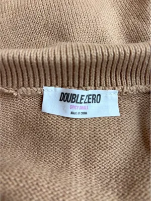 Double Zero Spicy Small Brown Short Sleeve Knit Cardigan with Tie Closures thumbnail 4