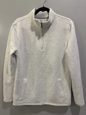Buckle Pau Quarter Zip Mock Neck Textured Pullover Men’s Oatmeal / Beige thumbnail 1
