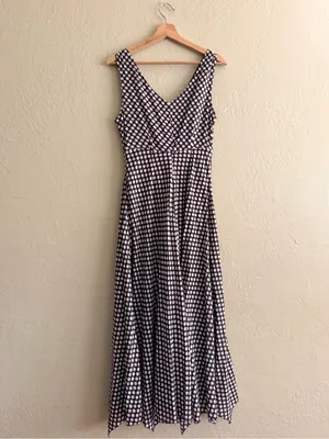 Paraphrase Brown land White Polka Dot Maxi Dress thumbnail 3