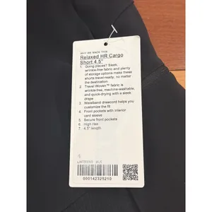 NWT Lululemon Relaxed HR Cargo Short Womens Black Travel Woven High Rise 4.5" 4 thumbnail 2