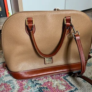 Dooney & Bourke Tan Pebbled Leather Satchel thumbnail 1