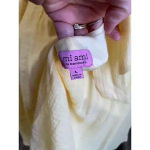 Francesca's Mi Ami Yellow Ruffle Dress Cottagecore Romantic Summer‎ Size L thumbnail 9