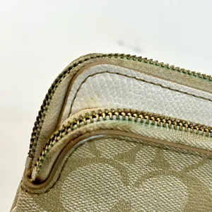 Coach Signature CC Khaki Double Zip Wristlet Wallet F52848 thumbnail 9