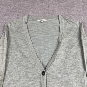 Madewell Cardigan Sweater Womens XS Green Cotton Nylon V Neck Pockets Knit thumbnail 2