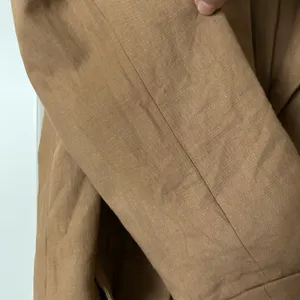 Cami NYC Owen Linen Cotton Blend Relaxed Blazer Jacket Butterscotch Brown XS thumbnail 4