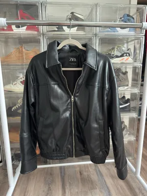 ZARA Leather Jacket Black thumbnail 1