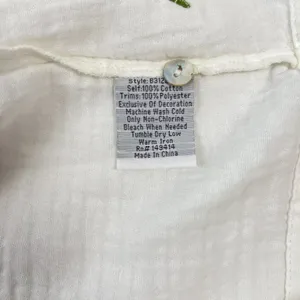 NWOT Johnny Was Cotton Embroidered Short Sleeve Blouse Boho Chic White Size M thumbnail 12