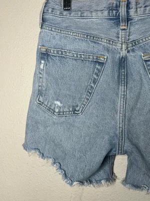 Agolde Parker Long Vintage Cut Off Denim Shorts in Swapmeet thumbnail 8