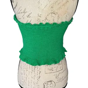 American Eagle Strapless Tube Ribbed Top Crop XS Green thumbnail 3