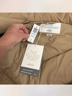 NWT Aritzia Wilfred Oxford Tan Cloud Puff Puffer Jacket size X-Small 700+ fill thumbnail 4