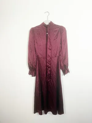 Reformation Maple Dress in Plum 100% Silk Size 0 thumbnail 5