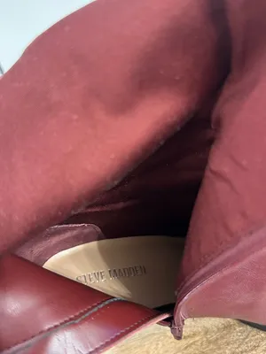 STEVE MADDEN Lingo Pointed Toe Knee High Boot in Wine Leather Size US 7.5 thumbnail 8