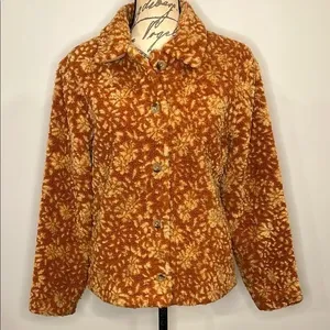 Woolrich circa 2010s textured sherpa fleece button front jacket lined 15458 S thumbnail 1