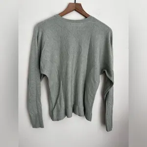 Cashlu Knit Pullover Sweater Fern Green long sleeve cashmere blend 6 thumbnail 4