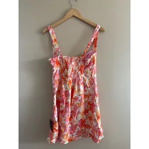Lulus Ashlea Orange Floral Sweetheart Mini Dress Size Medium NWT Beach Feminine thumbnail 5