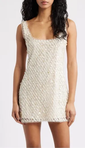 LoveShackFancy Ciris Shell Bead Mini Dress 0 thumbnail 1