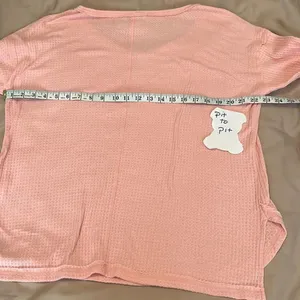 Vintage America szM 3/4 sleeve thermal hem is round in front square in back GUC thumbnail 6