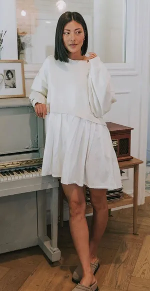 Free People Eleanor Sweatshirt Dress thumbnail 4