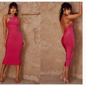 House of CB “Sasha” Hot Pink Midi Bandage Dress‎ NWOT size XS thumbnail 2
