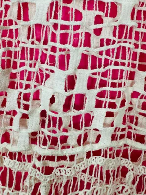 Love Riche White Crochet Fringe Swim Cover-Up with Pink Underlay thumbnail 5