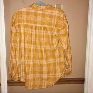 Wonderly Boyfriend woven plaid flannel‎ gold metallic size small thumbnail 4