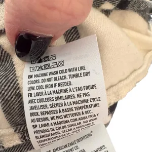 American Eagle - NWT Plaid Button Down Y2K Grunge Hooded Shirt Jacket Sz S thumbnail 6