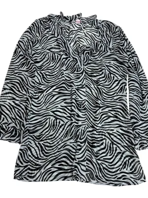 Victoria's Secret Black and White Zebra-Print Sheer Swim Cover-Up size M thumbnail 8