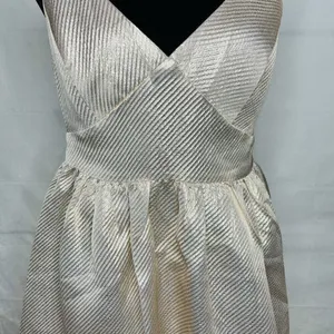Lulu’s Star of the Evening Gold Metallic Skater Mini Dress Size M Adjustable thumbnail 3