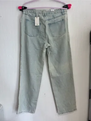 Good American Pale Blue Ripped Boyfriend Jeans thumbnail 6