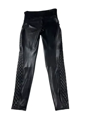 Spanx Quilted Moto Black High Rise Leggings Women’s Size Large thumbnail 8