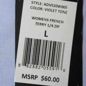 ADIDAS Women's‎ French Terry 1/4 Zip Golf Pullover Top. NEW WITH TAGS. thumbnail 2