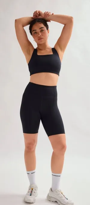 GIRLFRIEND COLLECTIVE high rise black bike shorts size small‎ thumbnail 1